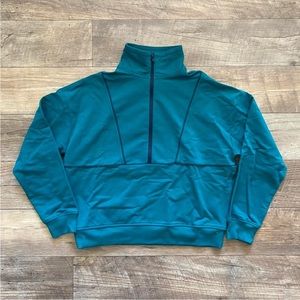 Richer Poorer Medium Terry Half Zip Sweatshirt in Everglade